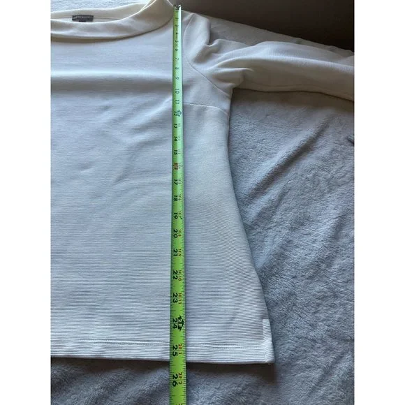 Talbots Women’s Sz.XL Ribbed Portrait Collar Top Blouse Cream cotton Blend - Picture 6 of 10